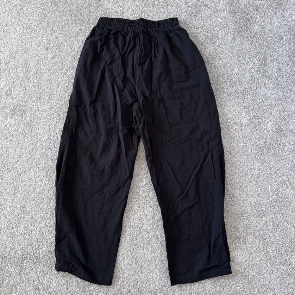 Women's Size Large CUPSHE Black Elastic Waist Tapered Leg Pants, NWT - Picture 3 of 8